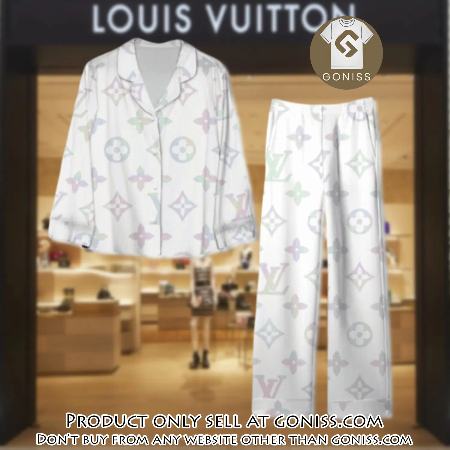Trending luxury lv satin pajama set pjs1105 gn1210946